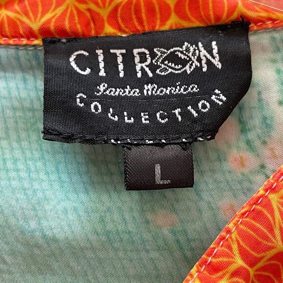 CITRON SANTA MONICA Size Large Chinese Pagoda Tie Dye Button-Up Long Sleeve Top - Picture 4 of 9